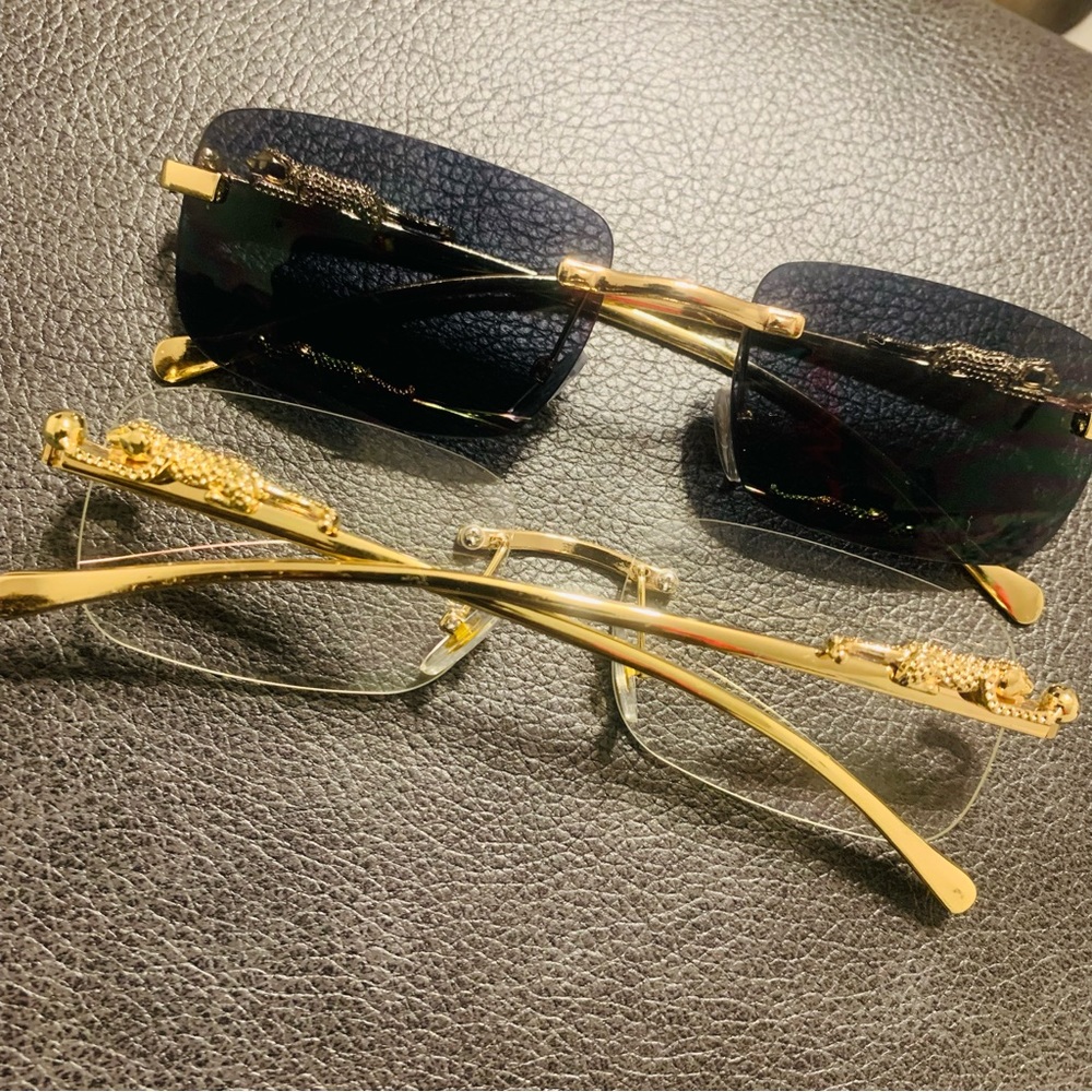 Brand new Jaguar gold frame glasses clear & Black